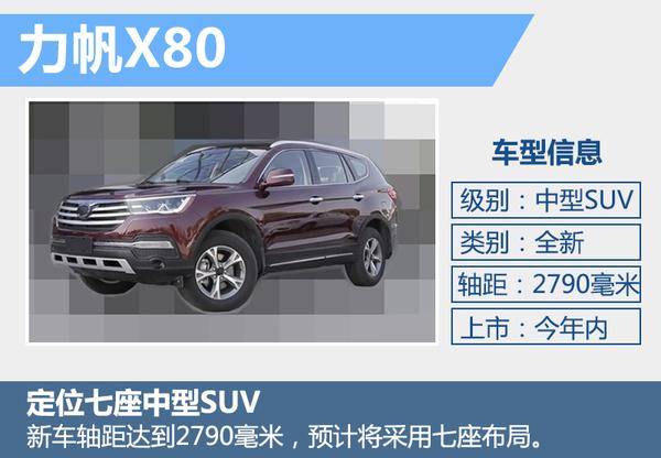 力帆大型SUV等3款车将上市 预计5万起售