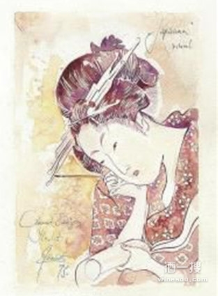 塞尔维亚美女创作葡萄酒艺术画