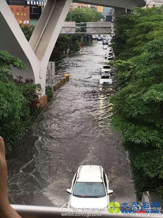 广州进入水浸街模式 部分路段水浸已过腰(图)