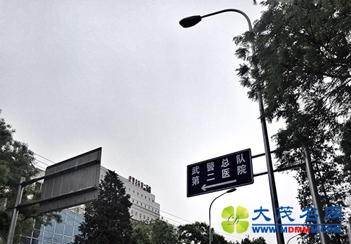 北京武警二院大楼楼顶标牌和指示路牌均已不见(图)