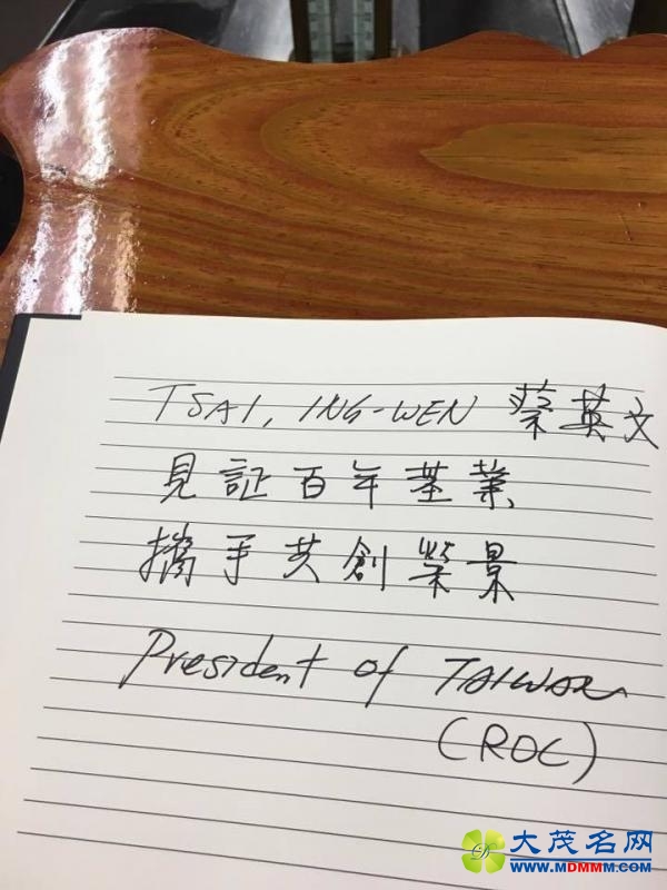 蔡英文访问巴拿马署名“台湾总统”(图)