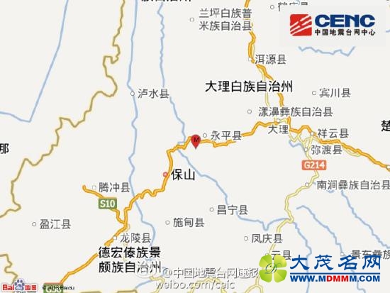 云南大理永平县发生3.2级地震 震源深度6千米