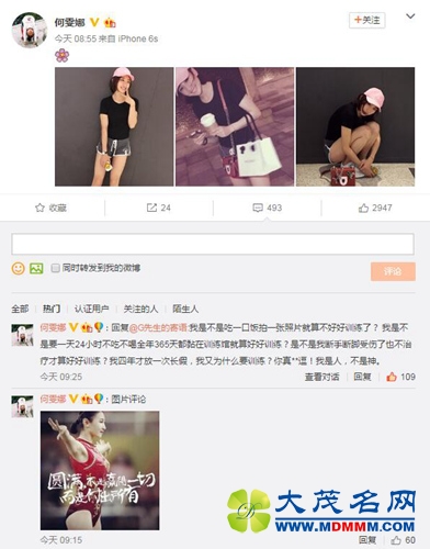 何雯娜社交媒体截屏